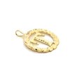thumbnail image 2 of Precious Stars 14k Yellow Gold Round Wreath Initial Letter 'T' Pendant, 2 of 4