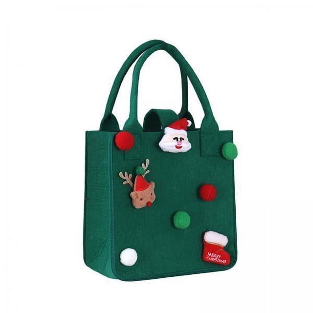 2xBolsas De Mano Navideñas Bolsa Creativa De Regalos Navideños Para La Fiesta Del Festival De Año Nuevo S Verde