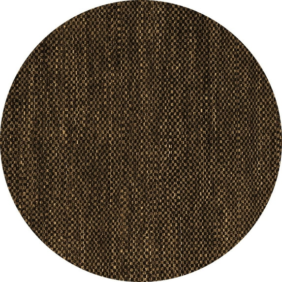 Ahgly Company Indoor Round Abstract Brown Modern Area Rugs, 4' Round