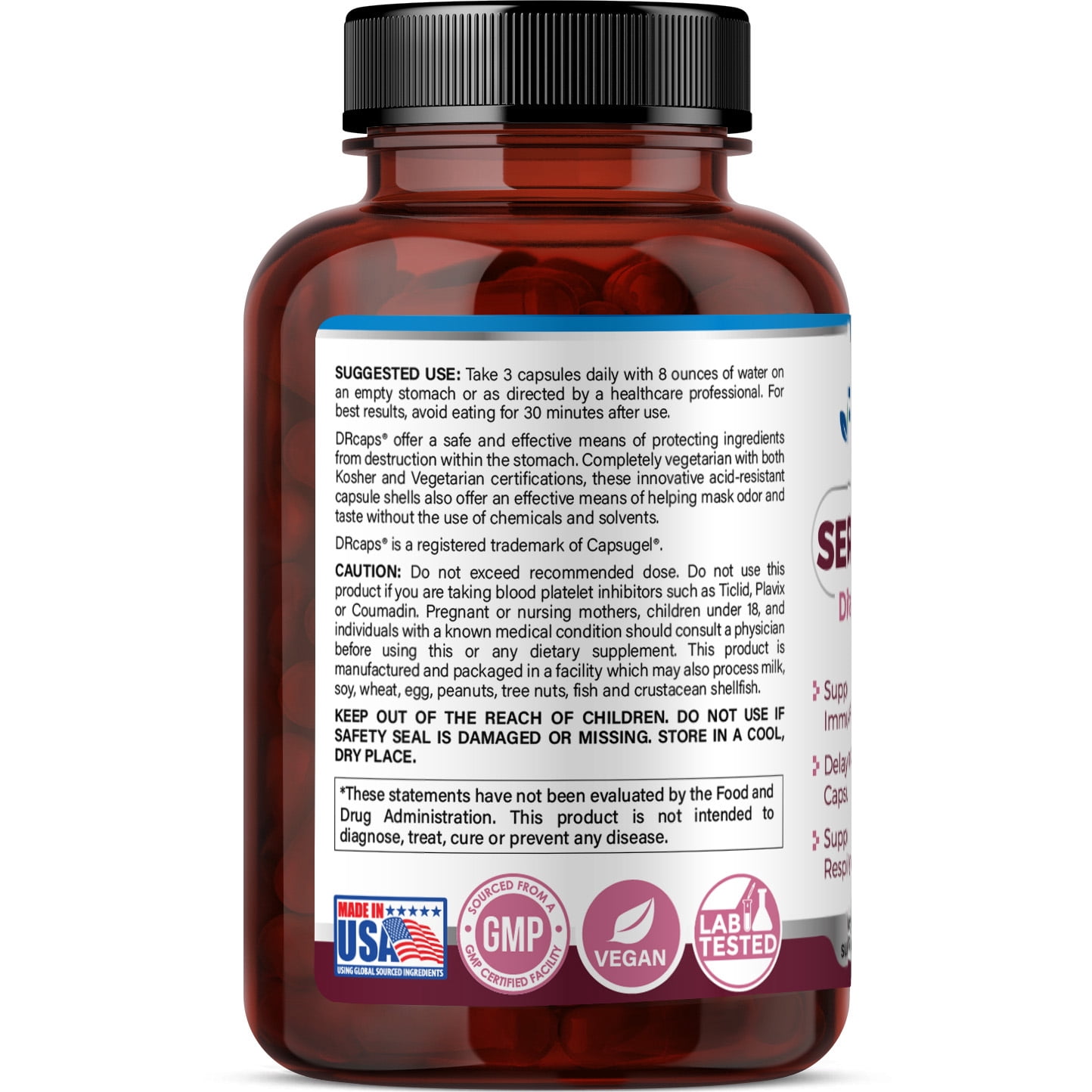 Fineland Vitamins SERRA-SOOTH Serrapeptase Digestive Enzymes, Respiration & Immune Support 90 Capsules