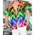 thumbnail image 2 of LA LEELA Men's Hawaiian Shirts Short Sleeve Button Down Shirt Men's Casual Shirts Vacation Tropical Beach Summer Party Shirts for Men Funny M Chevron, Multicoloured, 2 of 6