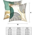 thumbnail image 2 of Green Boho Pillow Covers Set of 4 20x20 Inch MidCentury Modern Throw Pillows with Abstract Geometric Gold Leaf Patterns for Sofa Bed Couch Bring Elegance to Any Space, 2 of 6