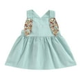 thumbnail image 1 of Bambin Bébé Fille Pâques Ensemble Robe Lapin Sans Manches Cou Carré Lapin Casual Partie Bretelles Robe 2-3 Ans, 1 of 7