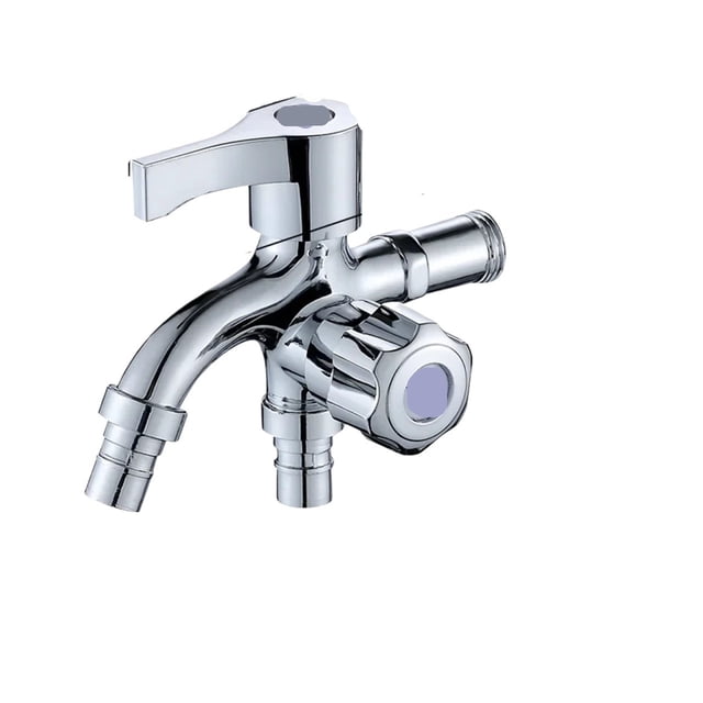Bathroom Sink Mixer 4-point Interface Double Head Brass Water Valve Kitchen Mixer Tap