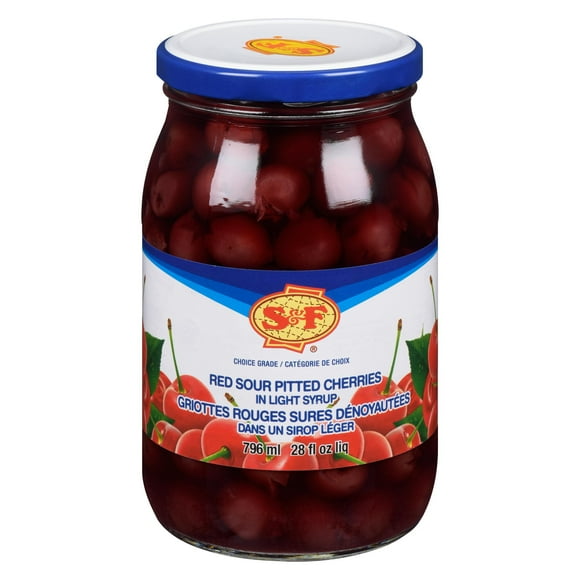S&F Red Sour Pitted Cherries, 796 mL