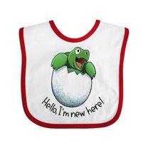 Inktastic Hello, I'm New Here Cute Baby Turtle Boys or Girls Baby Bib