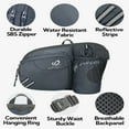 thumbnail image 6 of WATERFLY Unisex 3.5L Nylon Fanny Packs with a Water Bottle Holder Travelling Hiking Walking,Gray, 6 of 7