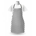 thumbnail image 3 of Abstract Apron, Continuing Round Squares in Monochrome Style Graphical Grid Elements, Unisex Kitchen Bib with Adjustable Neck for Cooking Gardening, Adult Size, Charcoal Grey and White, by Ambesonne, 3 of 4
