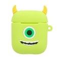 thumbnail image 1 of Funda de silicona con diseño de ojos grandes para AirPods, incluye gancho, color verde, estilo único y divertido., 1 of 7