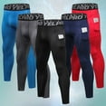 thumbnail image 1 of 3 Pack Men’s Compression Pants Quick Dry Sport Tights Baselayer Running Workout Active Athletic Leggings with Pockets, 1 of 9