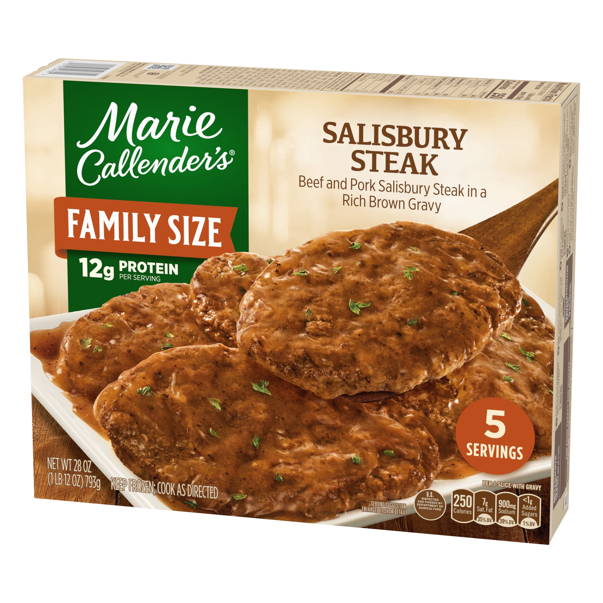 Marie Callender’s Salisbury Steak in Rich Brown Gravy, Family Size, Frozen Meal, 28 oz.