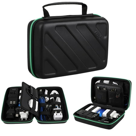 Electronics Organizers EEEkit Waterproof Electronic Organizer Travel Universal Cable Organizer Electronics Accessories Cases,Electronic Accessories Organizer Bag,for Cable, Charger, Phone, USB, SD Card ()
