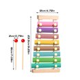 thumbnail image 3 of Wooden Xylophone for Kids & Toddlers, Musical Instrument Toy with 2 Safe Mallets & 8 Diatonic Keys, Educational Learning Toy for Preschoolers, Ideal Gift_White, 3 of 7