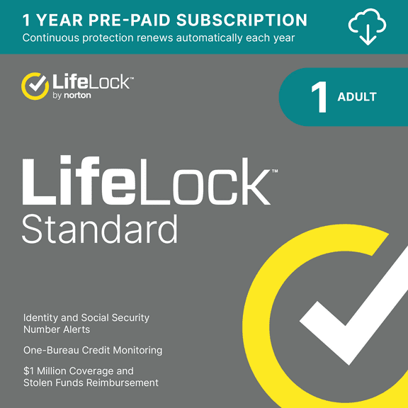 LifeLock Standard Identity Theft Protection, Individual Plan, 1 Year Subscription [Digital Download]