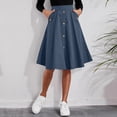 thumbnail image 3 of Gibobby faldas cargo largas con bolsillos para mujer, informales, holgadas, con bolsillos(Azul, S), 3 of 5