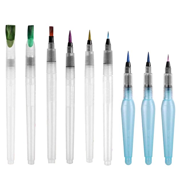 Juguetes de Ciencia Pluma de acuarela de almacenamiento de agua de 9 piezas Pluma de pintura de pincel de acuarela para pintor Tmvgtek Nuevos Originales
