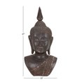 thumbnail image 4 of 23" x 47" Black Polystone Meditating Buddha Sculpture with Engraved Carvings and Relief Detailing, by DecMode, 4 of 12