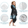 thumbnail image 7 of Black Blue Butterfly Dandelion Pattern Hooded Bath Towel，50"x30" for Ages 3 To 12 Kids, Quick Dry Lightweight Soft Microfiber Hood Beach Towel Cover Up for Kids, 7 of 7