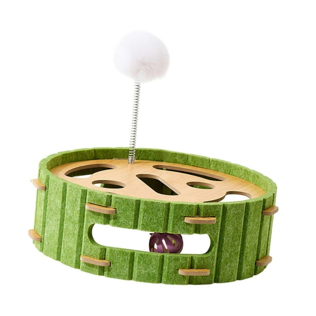 Toy de rascador de gato, muebles para mascotas suministra una caja interactiva de bolas de tablero de rasguño de gatos multifuncionales, rompecabezas Redondo