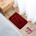 thumbnail image 2 of PureCasa Embossed Polyester Quick Dry Bath Rugs, Non-Slip Entrance Doormat Water Absorbing Floor Mats, Home Decor Door Mat for Bathroom Kitchen Toilet, 16"x24", 1 Pack, Wine, Rectangle, 2 of 8