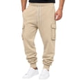 thumbnail image 2 of Hearthz Men's Cargo Sweatpants Joggers Athletic Jogger Pants Men Lightweight Breathable Cinch Bottom Mens Sweat Pants with Pockets Beige XXXL, 2 of 4