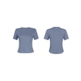 thumbnail image 5 of Caoirhny Women's Ribbed Tops Slim Fit Round Neck Short Sleeve Stretchy Solid Color Basic T-Shirts for Summer, 5 of 7