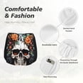 thumbnail image 4 of Balery Flower Horn Skull Pantalones cortos deportivos para mujer con forro y dos bolsillos, elásticos, para entrenamiento, gimnasio, yoga-Large, 4 of 7