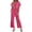 Bright Pink, variant on Women'S Striped 2 Piece Sets Short Sleeve T Shirts Wide Leg Pants Matching Lounge Set with Pockets Cream White S
