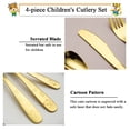 thumbnail image 2 of ReaNea Toddler Utensils Stainless Steel Gold Kids Silverware Set Toddler Forks, Baby Spoons and Knife 4 Pieces, 2 of 7