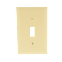 Pass & Seymour Legrand TP1-I 1-Gang Toggle Switch Wall Plate, Unbreakable Nylon Cover, Trademaster Size, Ivory