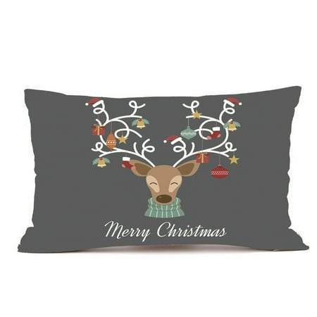 Shop Throw Pillows Hot Sale Merry Christmas Home Shops Sofa Bed Car Seat Rectangle Throw Pillow Case Decorative Cushion Cover Xmas Home Festival Decoration Supplies ()