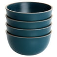 thumbnail image 2 of Gibson Home Rockabye Melamine Coupe Shape Cereal Bowl Set, Set of 4, 6.1-inch Height, Matte Teal, Kitchen Accessories, 2 of 5