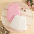 thumbnail image 5 of Fozruso Summer Toddler Girls Sleeveless Ribbed Vest T Shirt Tops Floral Skirt Outfits Skirt Sets for School Casual,Pink,12-18 Months, 5 of 5