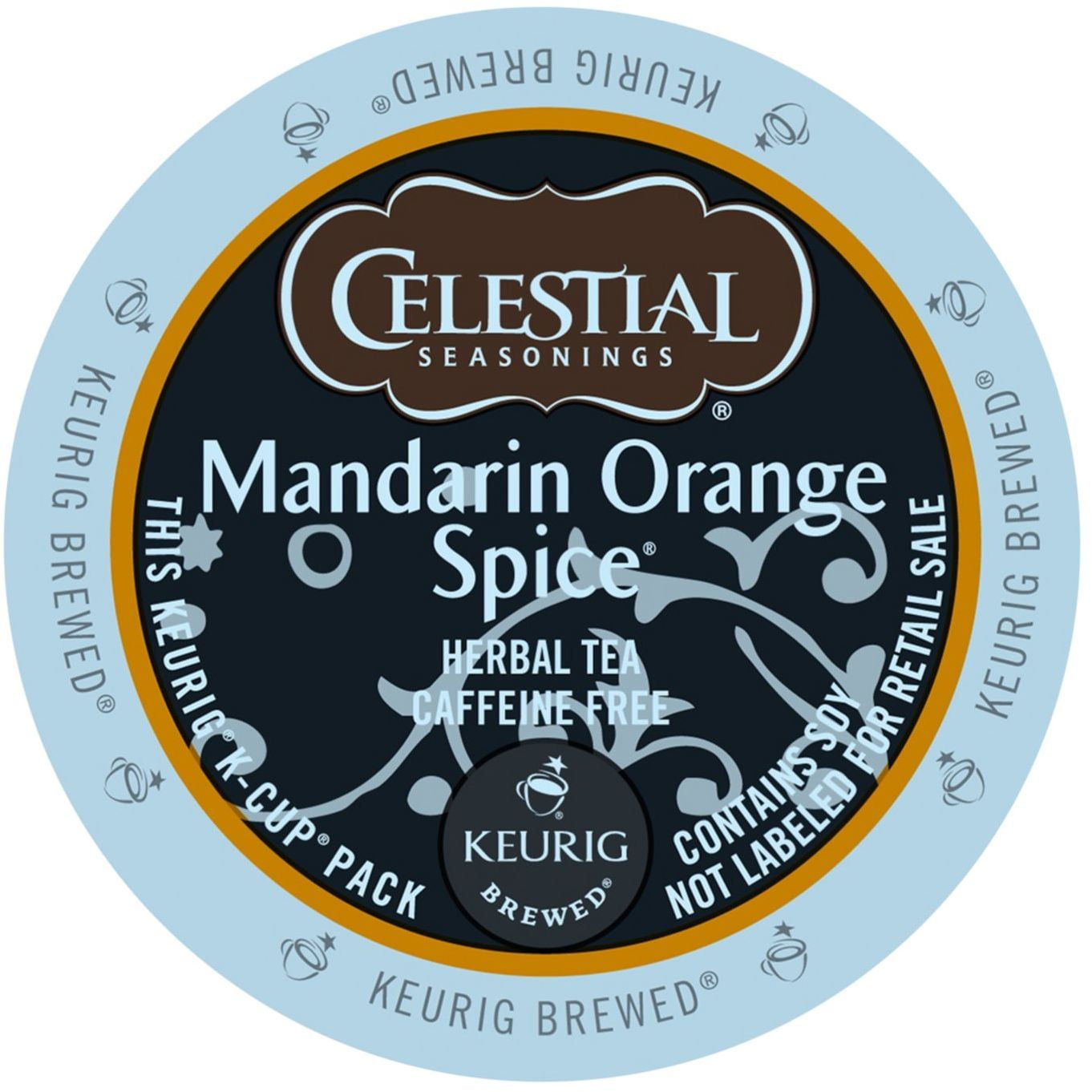 Celestial Seasonings Mandarin Orange Spice Herbal Tea, KCup Portion