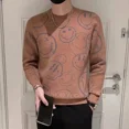 thumbnail image 3 of Suéter de punto para hombre, ropa popular coreana para otoño e invierno, jersey de cuello redondo y redondo, estilo vintage, 3 of 5
