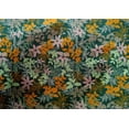 thumbnail image 4 of oneOone Cotton Silk Dark Teal Blue Fabric Leaves & Floral Artistic Sewing Craft Projects Fabric Prints By Yard 42 Inch Wide, 4 of 4