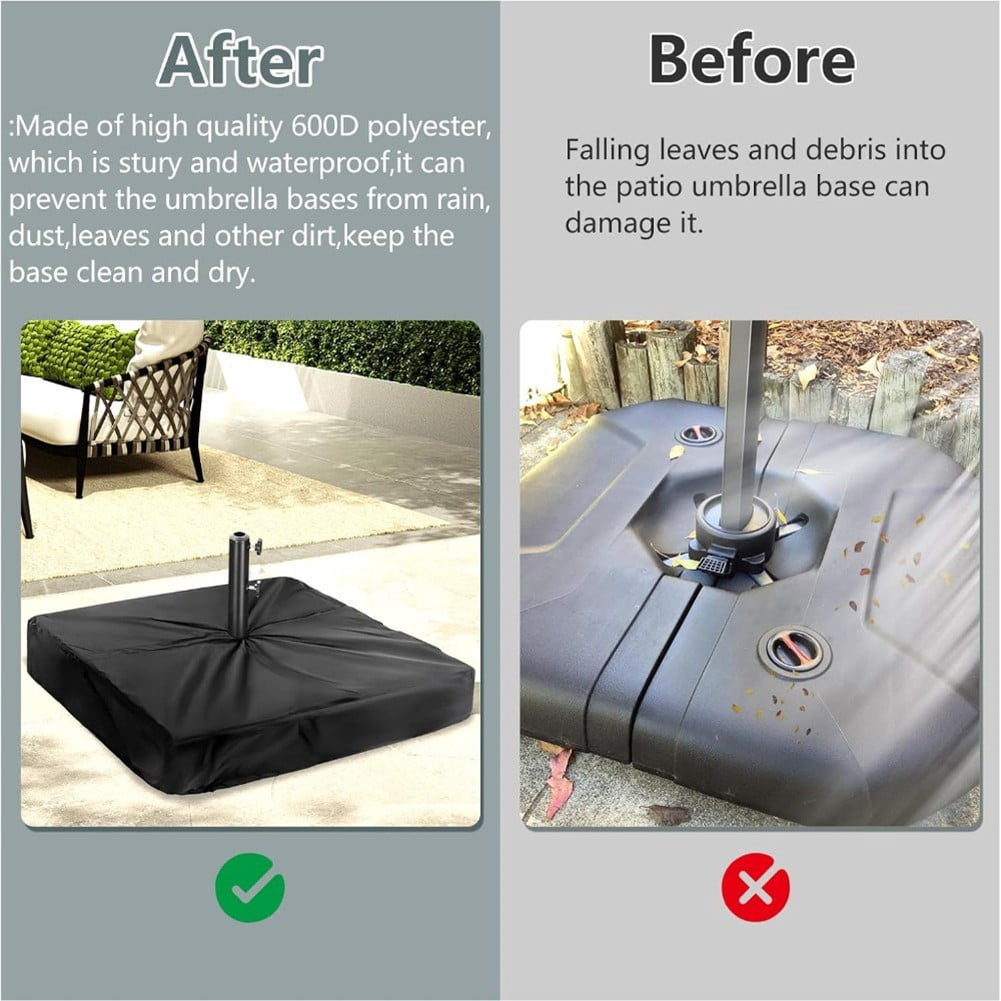 RANME Heavy Duty Waterproof Patio Umbrella Base Cover With Secure Fit For Outdoor Use