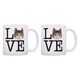 thumbnail image 1 of ThisWear Cat Lover Gifts LOVE Tabby Cat Dad Mug Cat Mom Mug Set 11 ounce 2 Pack Coffee Mugs, 1 of 4