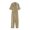 Khaki casual jumpsuits, variant on HAPIMO Women's Wide Leg Cotton Linen Jumpsuit Relaxed Solid Button Short Sleeve Lapel Trousers Fashion Fit Casual Daily Black S