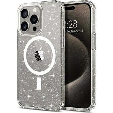 Entronix Transparent Clear Sparkly Clear Case for Apple iPhone 16 Pro Max Magnetic Glitter Case, [Yellow Resistant] Soft Bumper, Shockproof Slim Magnetic Case for Apple iPhone 16 Pro Max