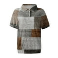 thumbnail image 3 of NAMTYQX Plus Size Tops for Women Womens Polo Shirts Short Sleeve Casual Soft Lapel Casual Brown Size 3XL, 3 of 5