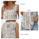thumbnail image 3 of Blusa sin mangas impresa moda poliéster suave plisado verano sin mangas tops para las mujeres, 3 of 5