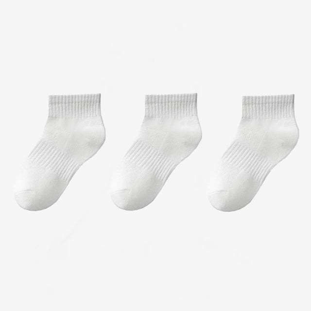 Kids' 3-Pack Cotton Short Tube Socks for Boys and Girls - Soft, Breathable, Moisture-Wicking Sports Socks for Daily Wear and Play