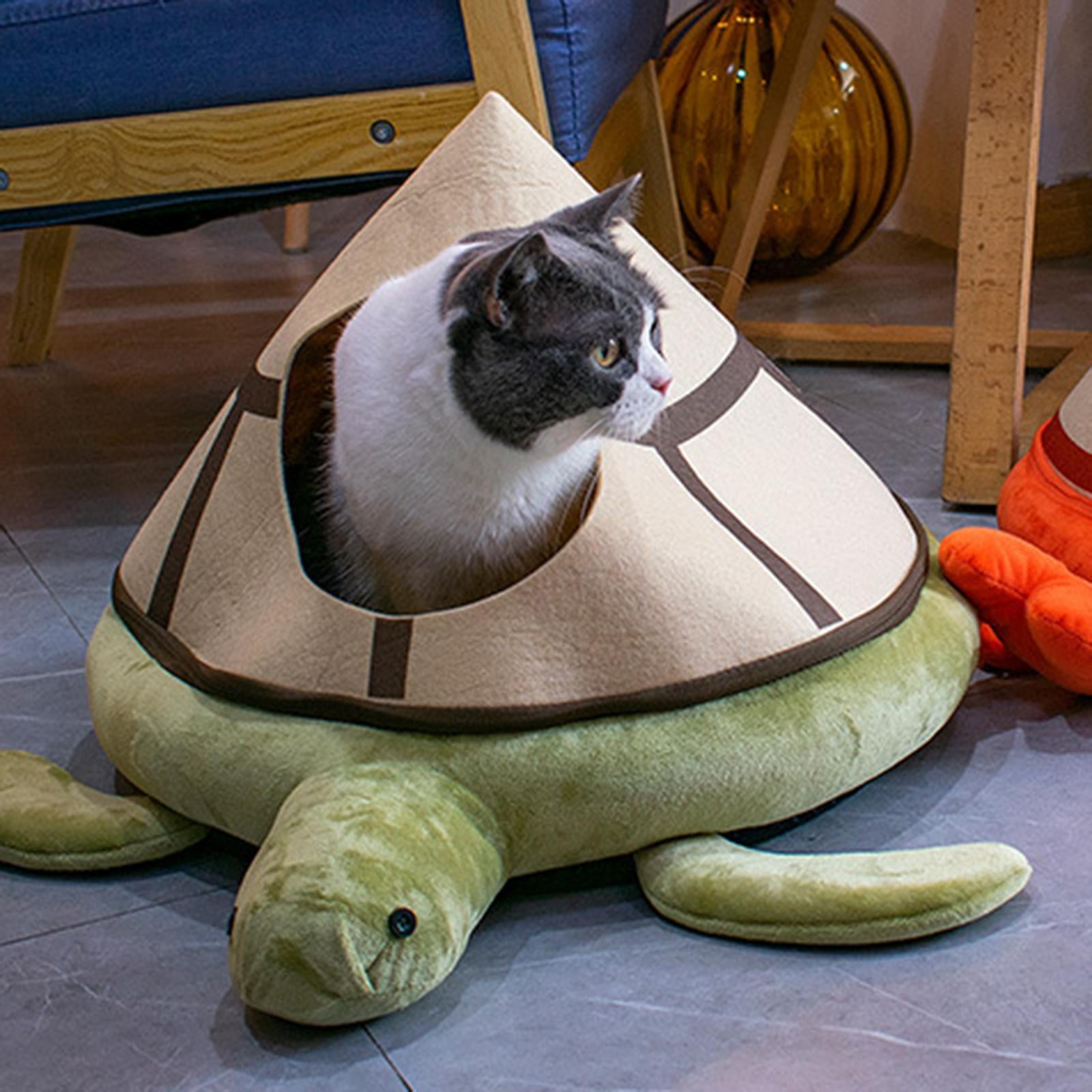 TOOYFUL Cat House Pet Cat Bed for Indoor Cats Winter Kitten Cave Hideaway Hut Cute Puppy Kennel Supplies Sleeping Bed Small Dog House Sea Turtle