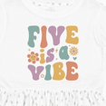 thumbnail image 4 of Inktastic Five is a Vibe 5th Birthday Retro Colors Girls Toddler Dress, 4 of 5