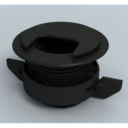 

Twist Lock Grommet (Black) Cable Wire Cord Management - Self Locking Grommet with Cover for Walls Ceilings Desks Used for All Surfaces 3/8 to 1 Thick Made in USA. View Video
