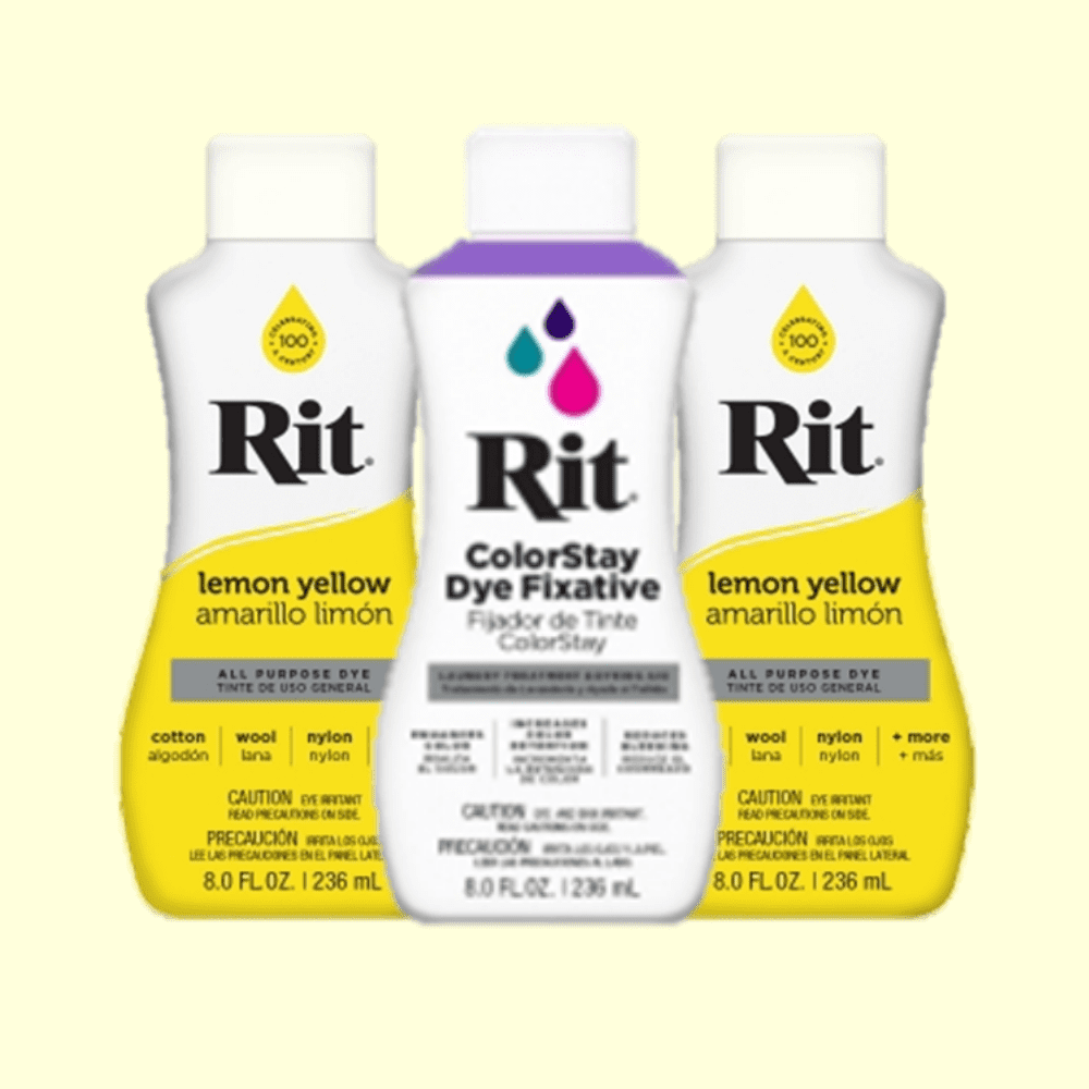 Rit Dye 8oz Lemon Yellow Dye and Fixative Multipack 