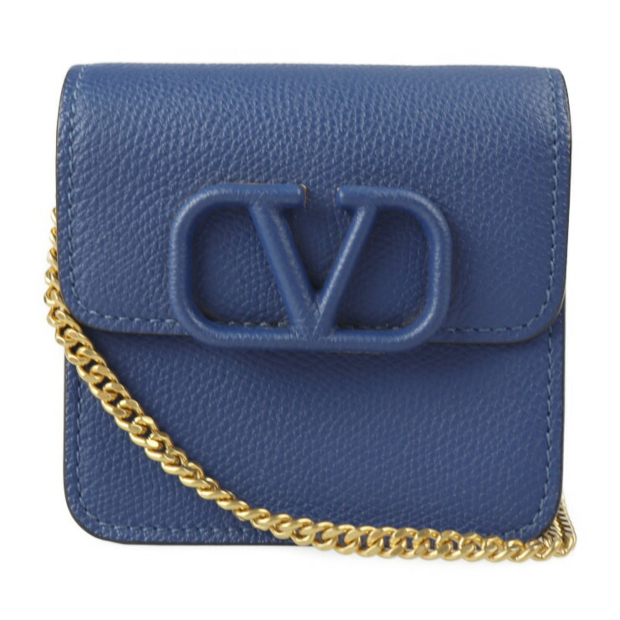 VSLING GRAINY CALFSKIN WALLET WITH CHAIN STRAP