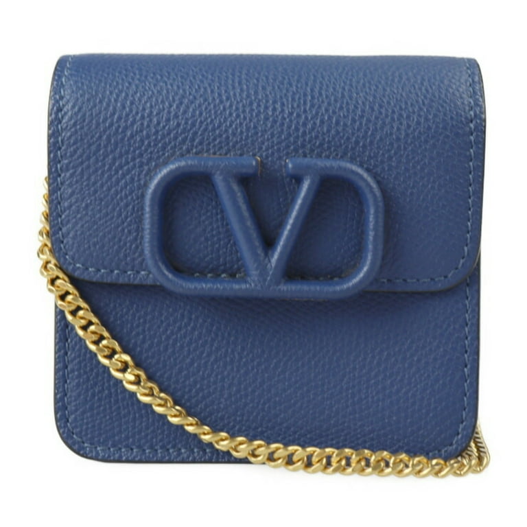 Valentino Blue Leather V Sling Shoulder Bag Valentino