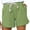 Green, variant on Amidoa Women Pants Elastic Waist Summer Drawstring Shorts Womens Jeans